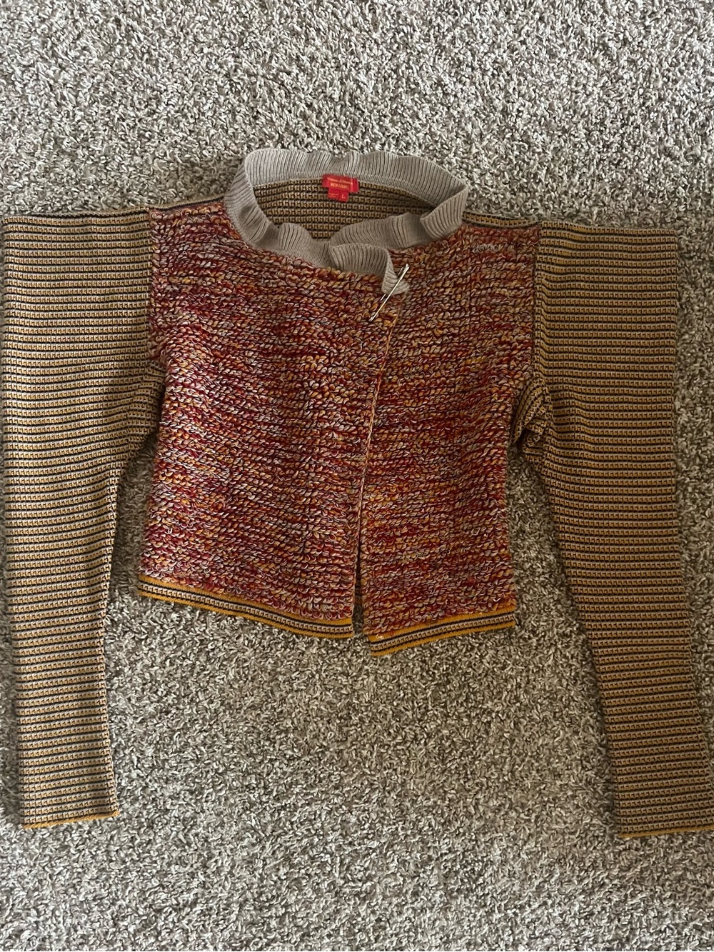 Vivienne Westwood Multicolor Bouclé Crewneck Sweater - Rust, Beige, Yellow